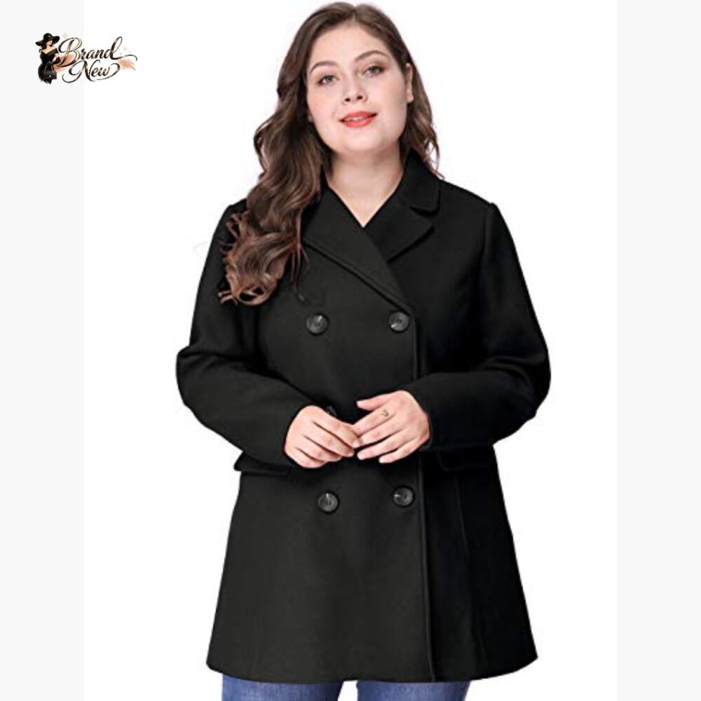 Polyester Double Breasted Notched Lapel Long Coat… - image 3